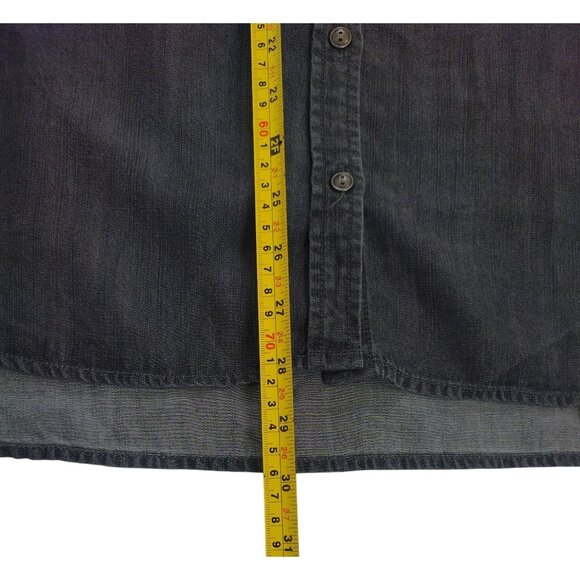 Jane + Delancey Womens Dark Gray Lyocell Button-Up Shirt With Chest Pockets (L) - Picture 8 of 8